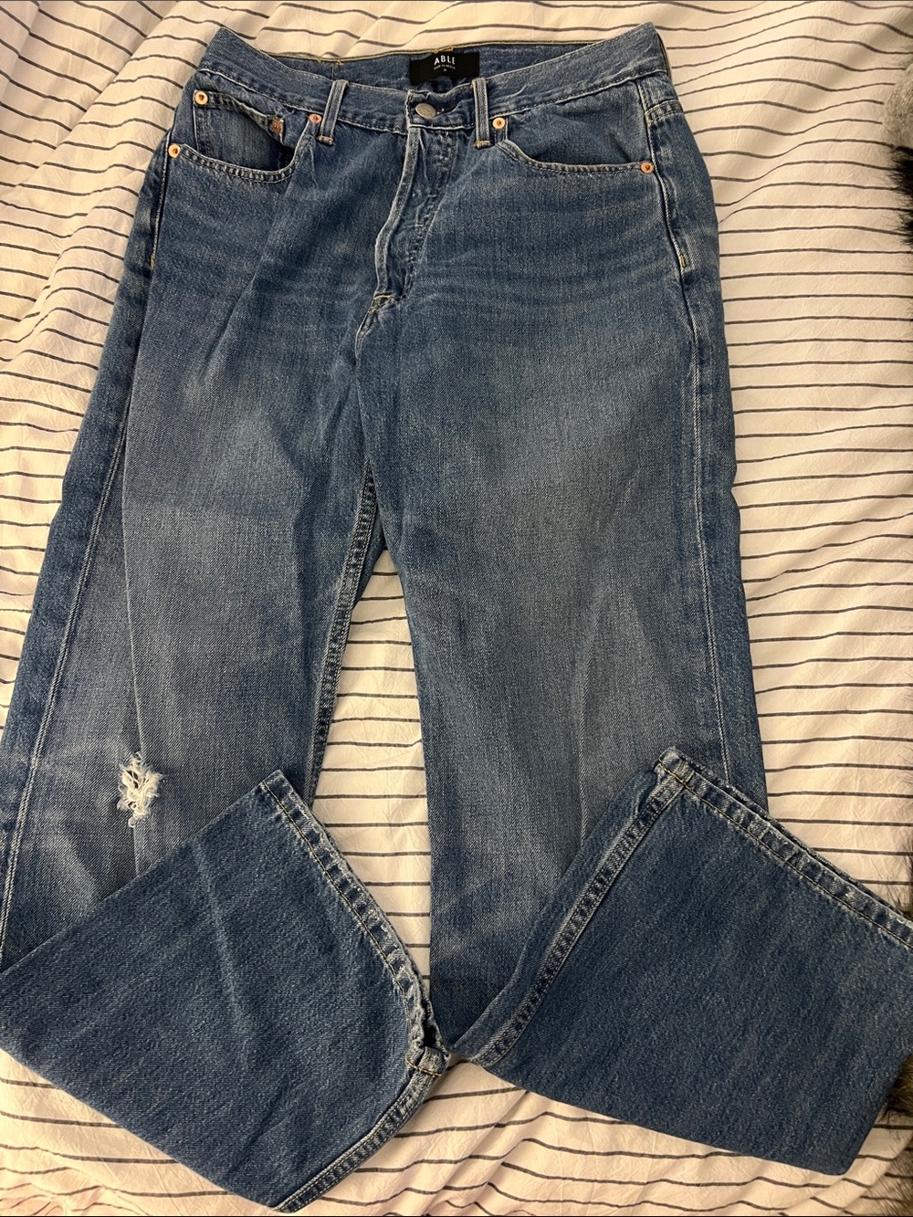 Able Women's Flare Jeans in Bleached Blue